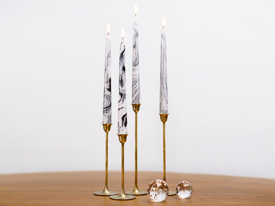 How to Make Marbled Candles