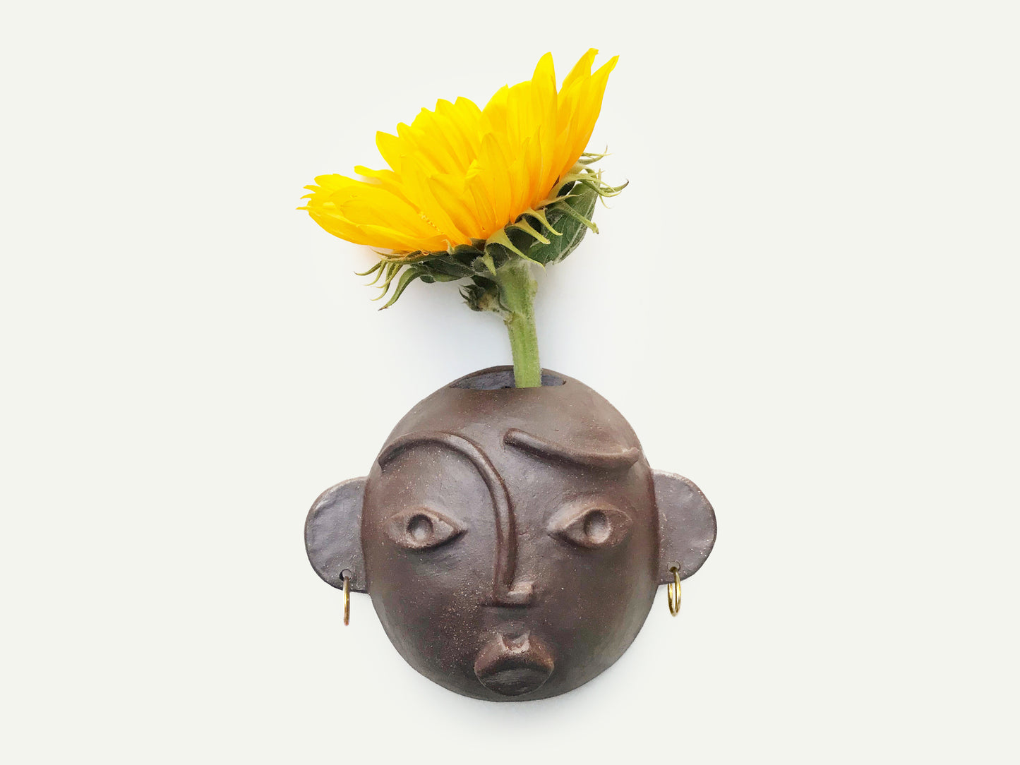 Ceramic Wall Hanging Face Vase / Planter