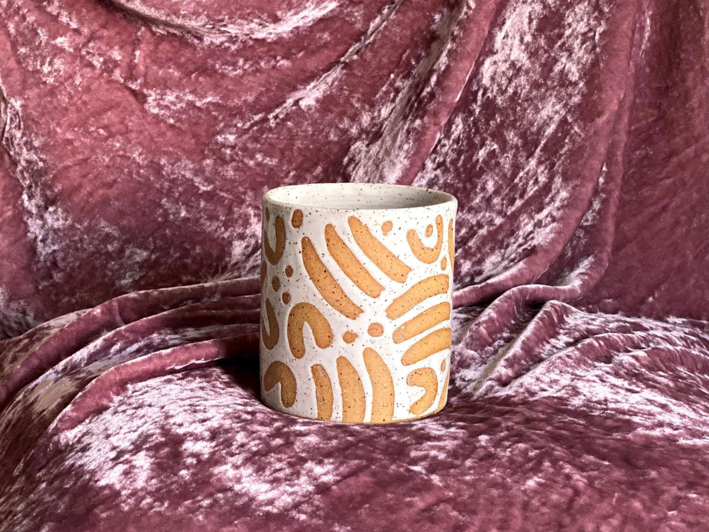 Pre-Order: "Jot" Cup / Tumbler - Large Pattern - White