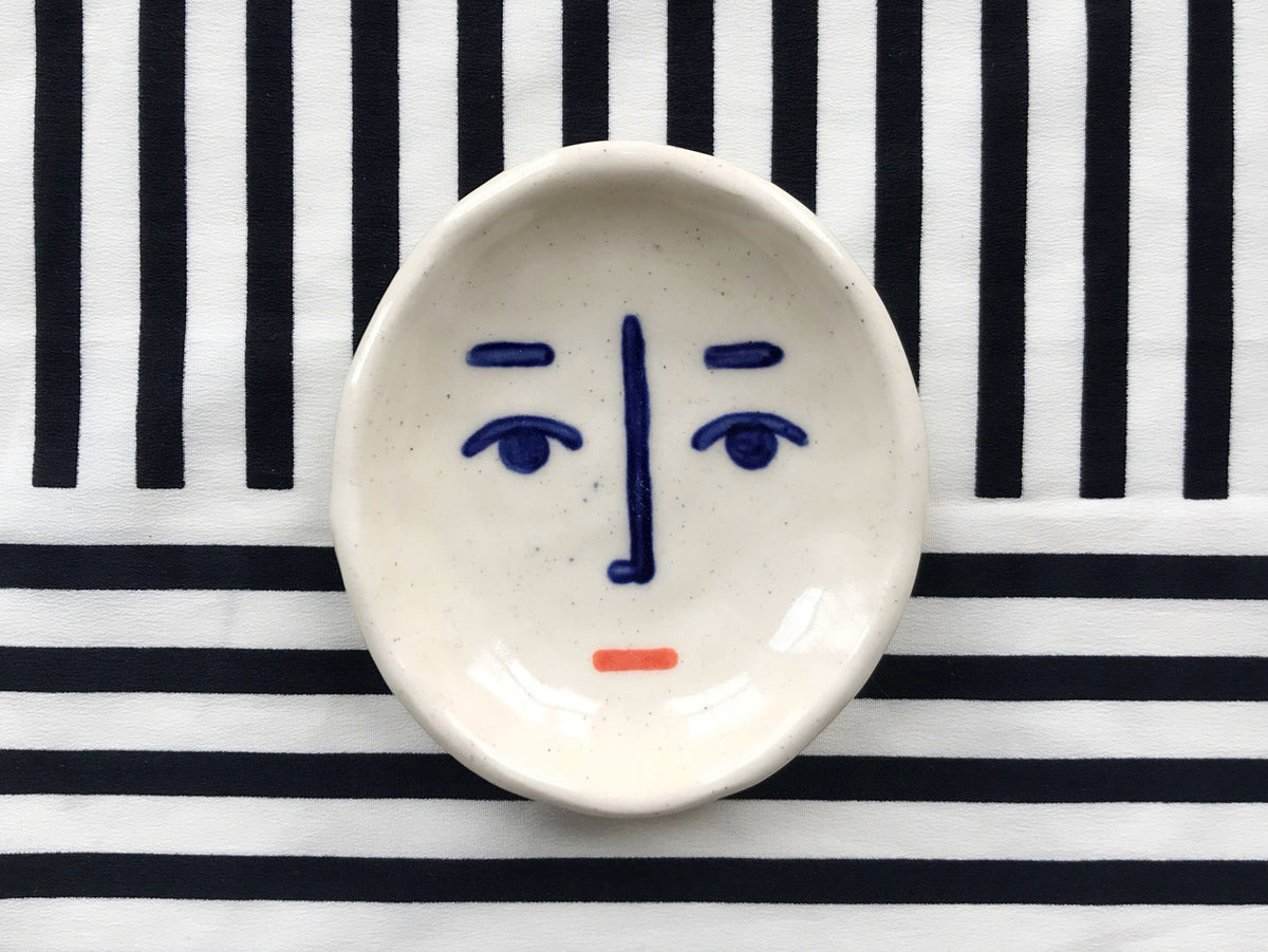 Ceramic Face Dish nº8 / Incense Holder / Ring Dish