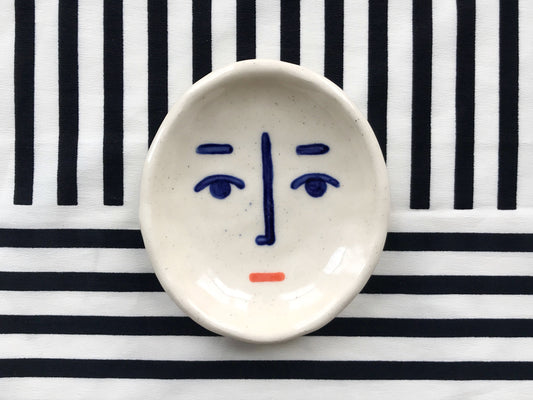 Ceramic Face Dish nº8 / Incense Holder / Ring Dish