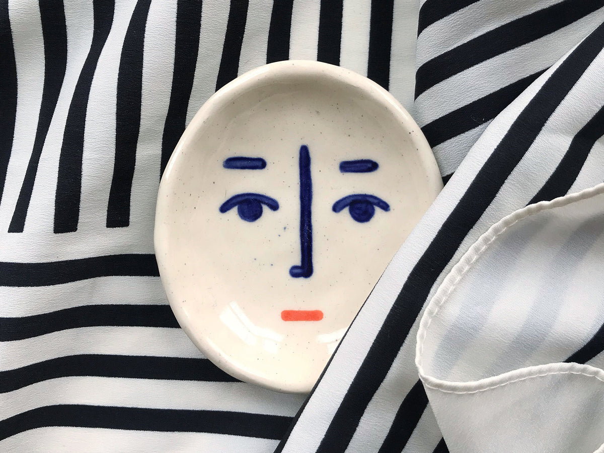 Ceramic Face Dish nº8 / Incense Holder / Ring Dish