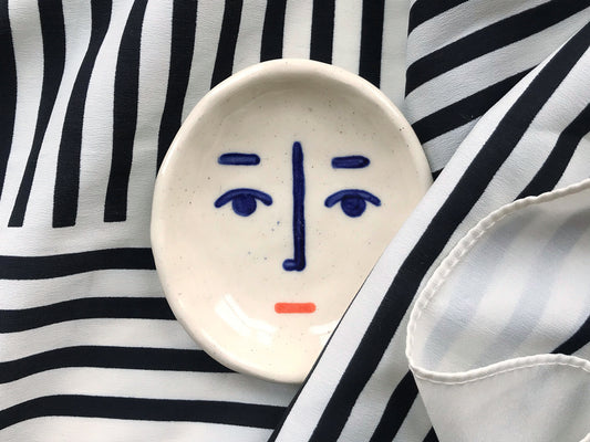 Ceramic Face Dish nº8 / Incense Holder / Ring Dish