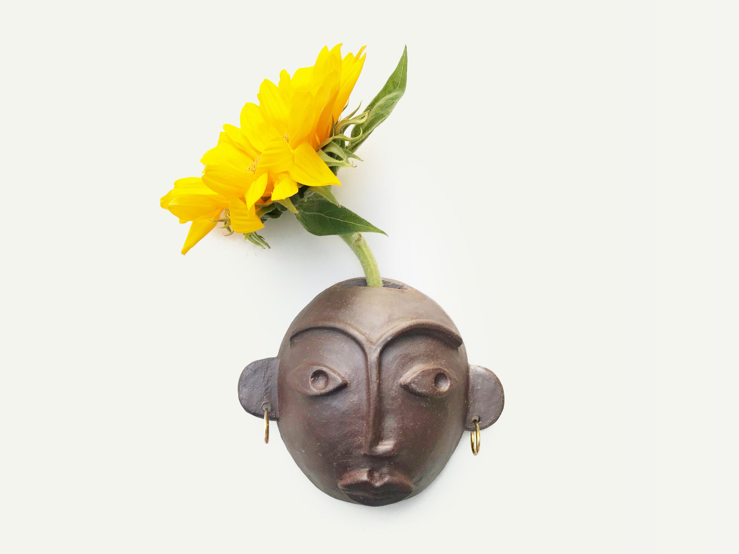 Ceramic Wall Hanging Face Vase / Planter
