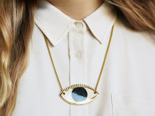 Ceramic Evil Eye Protection Necklace