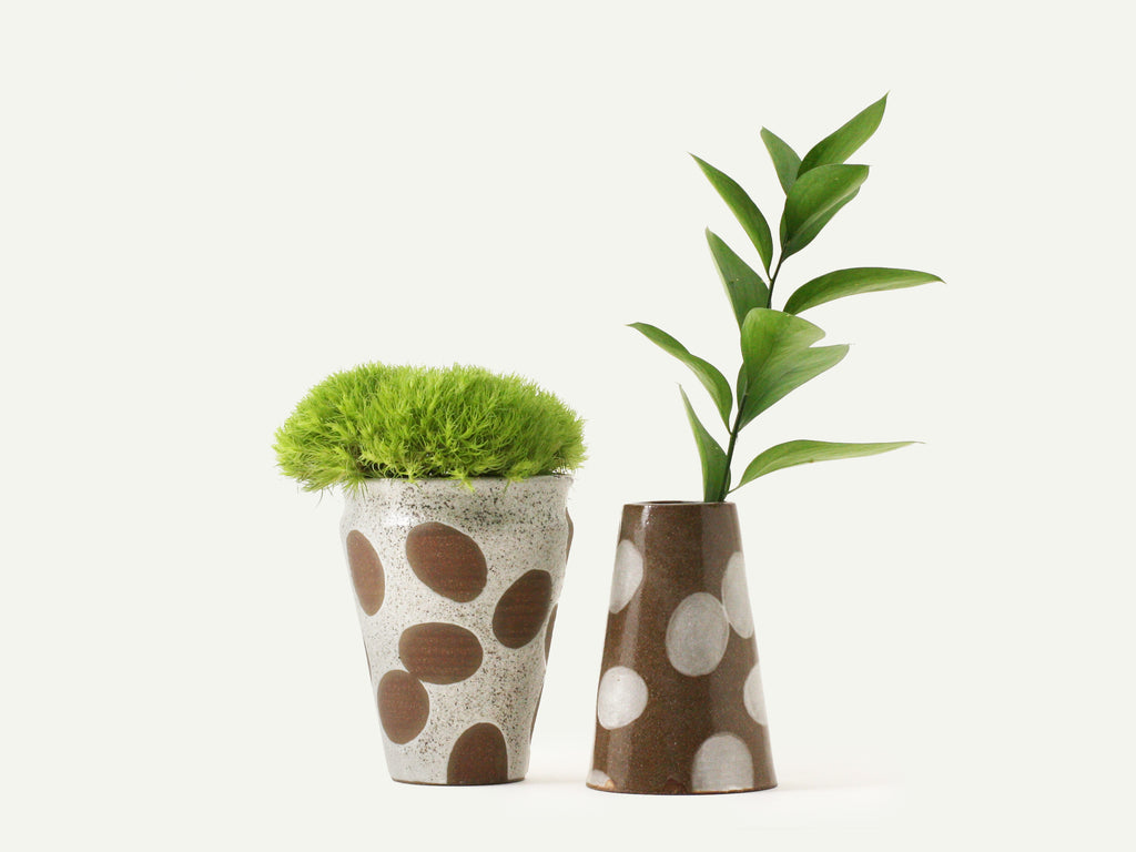 Speckled Polka Dot Planter / Vase