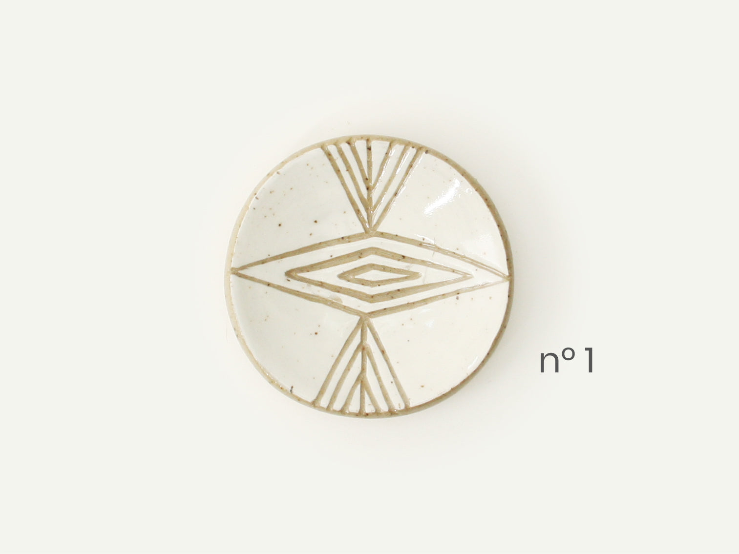 White Carved Ring Dish / Incense Holder