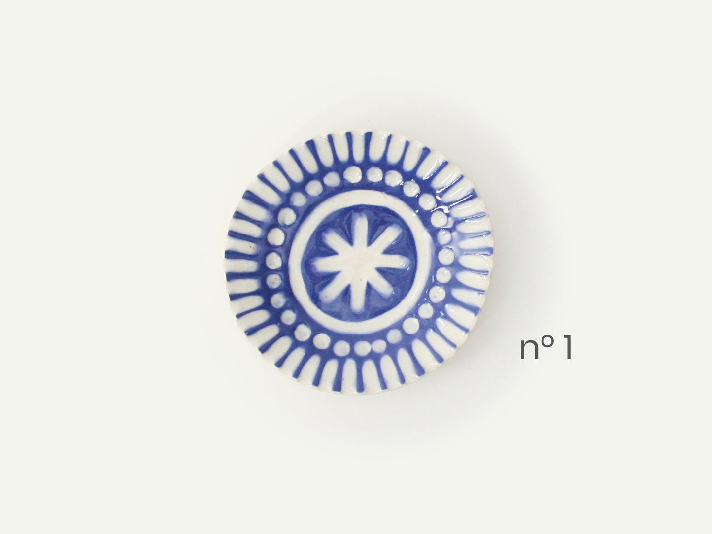 Blue Carved Ring Dish / Incense Holder