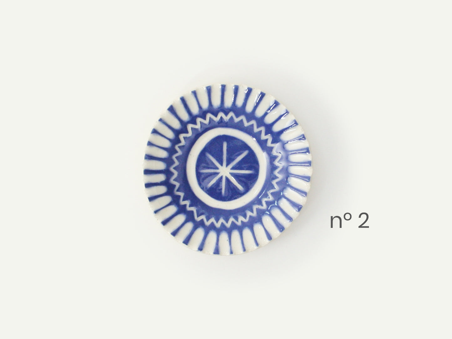 Blue Carved Ring Dish / Incense Holder
