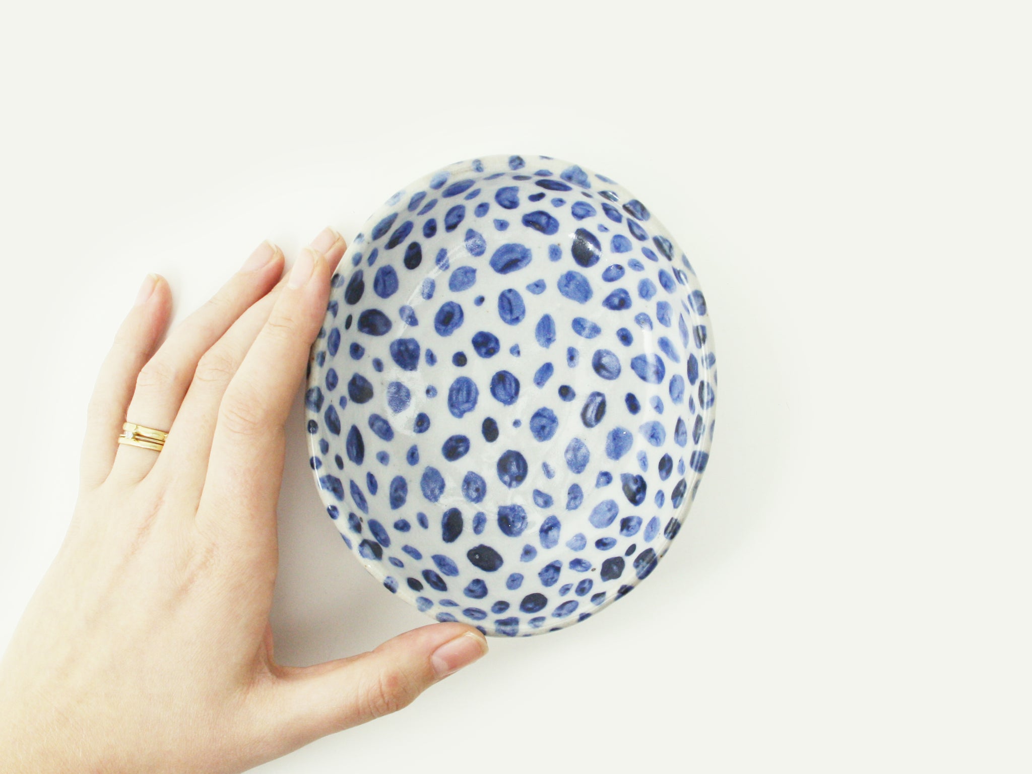 Indigo Blue Oval Terrazzo Bowl