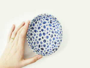 Indigo Blue Oval Terrazzo Bowl
