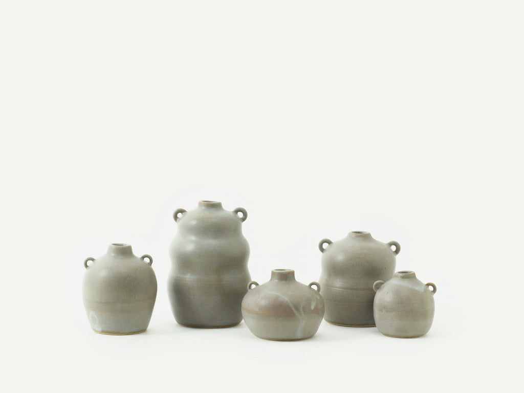 Miniature Matte Gray Bud Vase / Urn