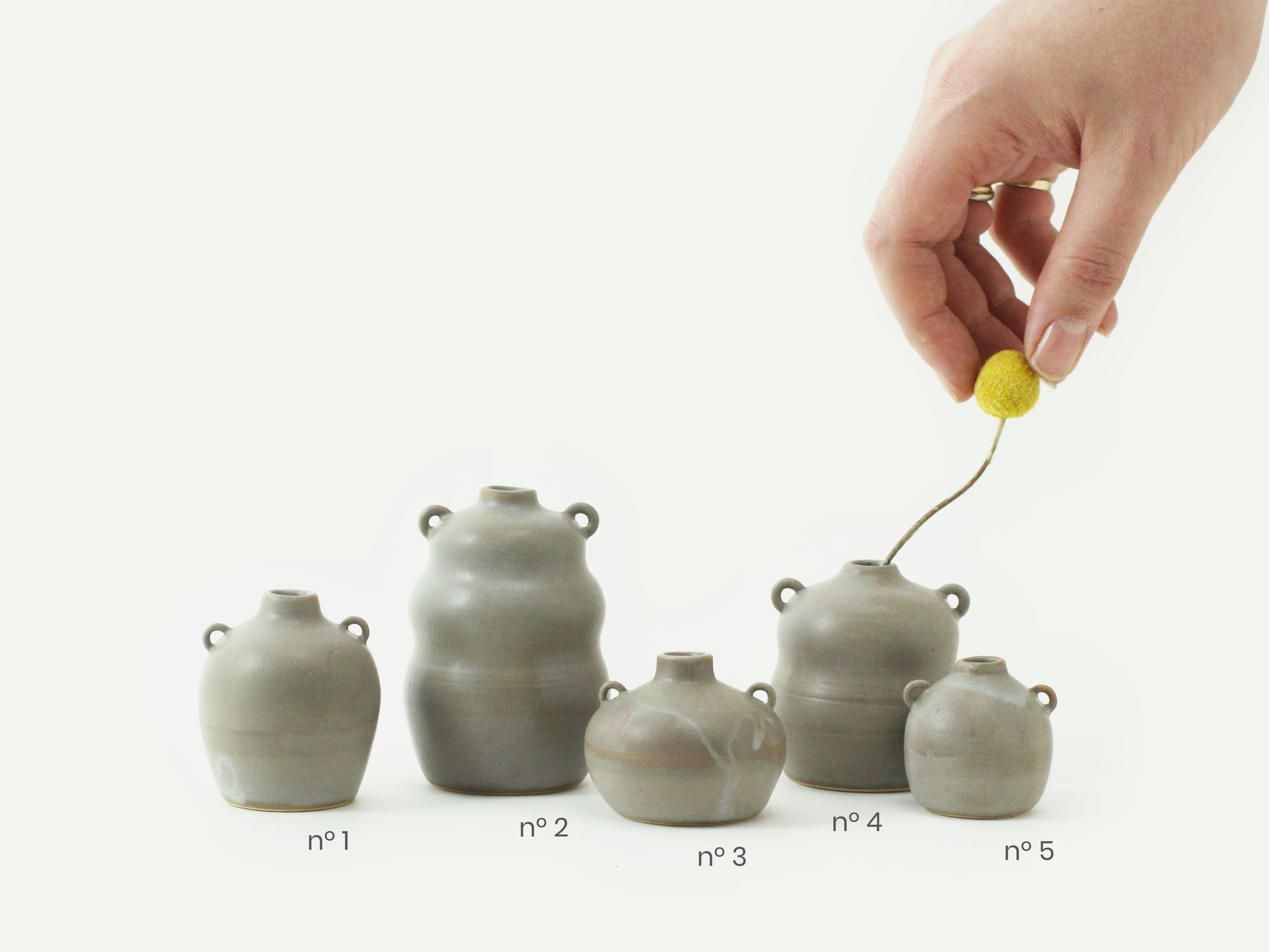 Miniature Matte Gray Bud Vase / Urn