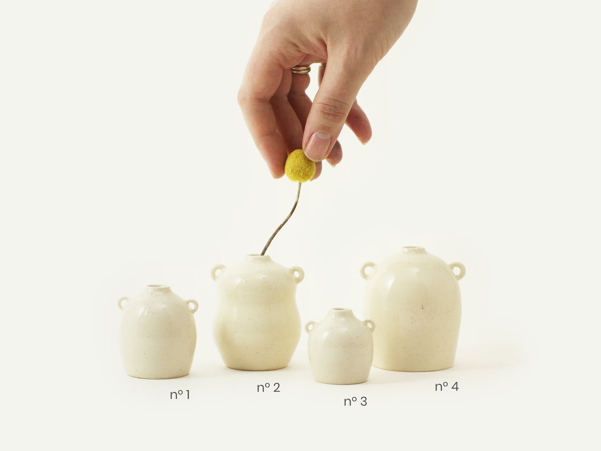 Miniature Warm White Bud Vase / Urn