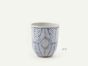 Indigo Art Deco Inspired Ceramic Cup