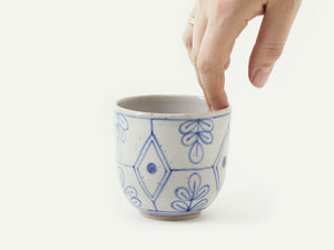 Indigo Art Deco Inspired Ceramic Cup