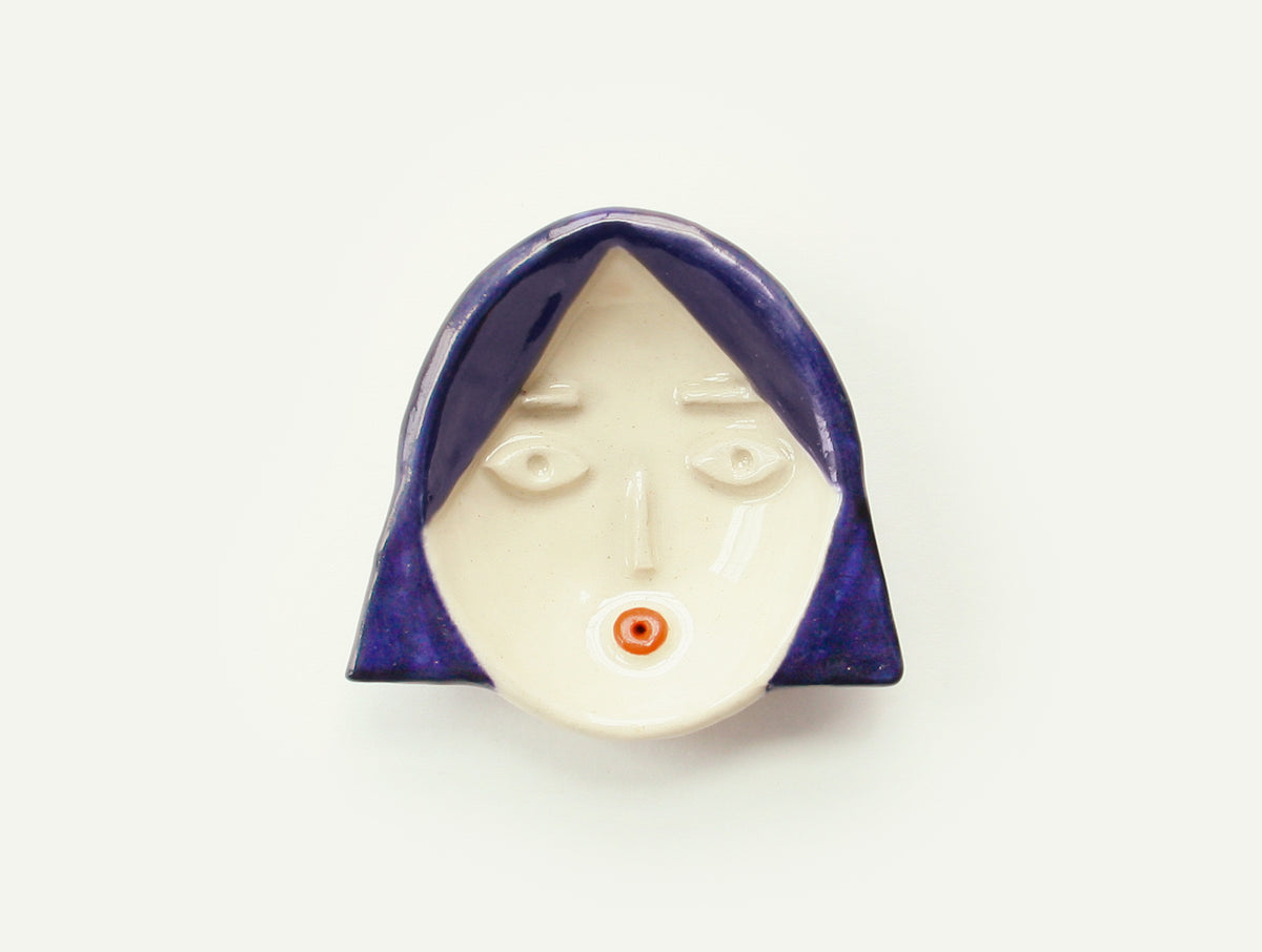 Ceramic Face Dish nº2 / Incense Holder / Ring Dish