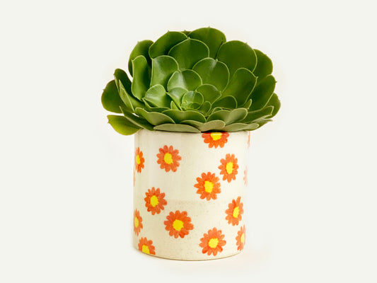 Pre-Order: Daisy Flower Planter / Pot - Orange