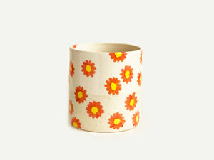 Pre-Order: Daisy Flower Pattern Cup / Tumbler - Orange
