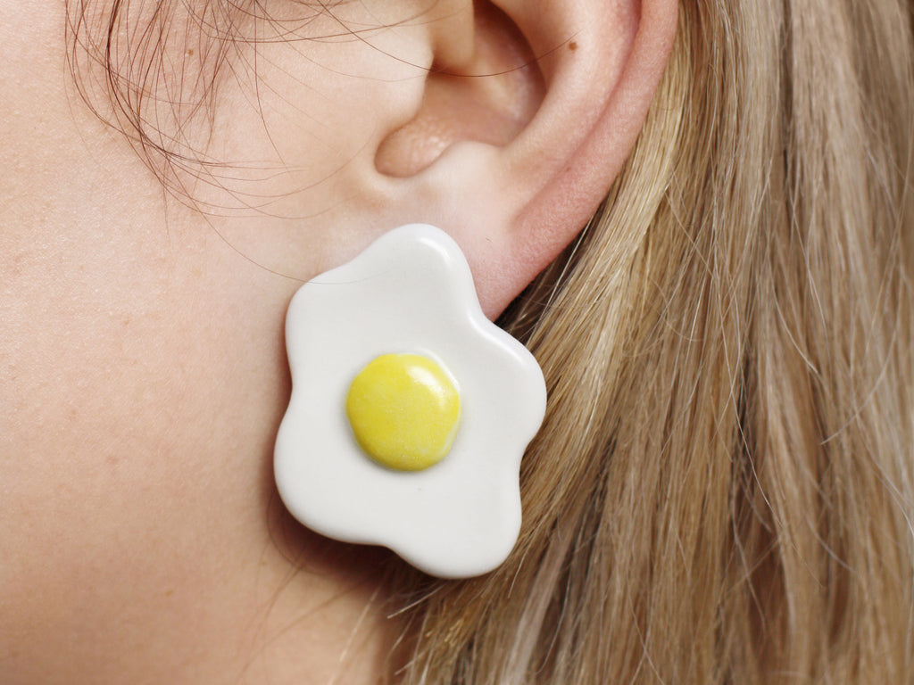 Pre-Order: Porcelain Egg Earrings