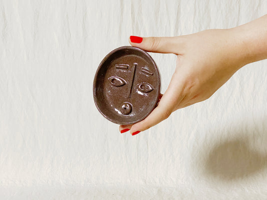 Ceramic Face Dish / Incense Holder / Ring Dish
