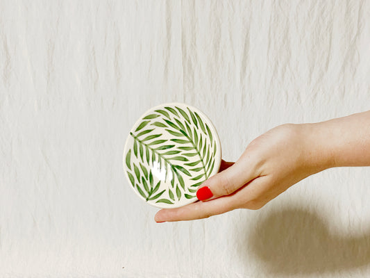 Trinket Ring Dish - "Frond" Pattern