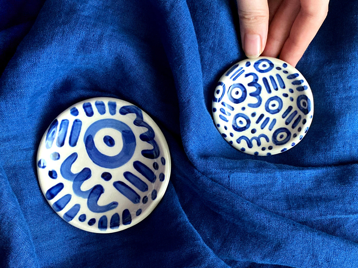 Pre-Order: Doodle Trinket Ring Dish - Blue Pattern