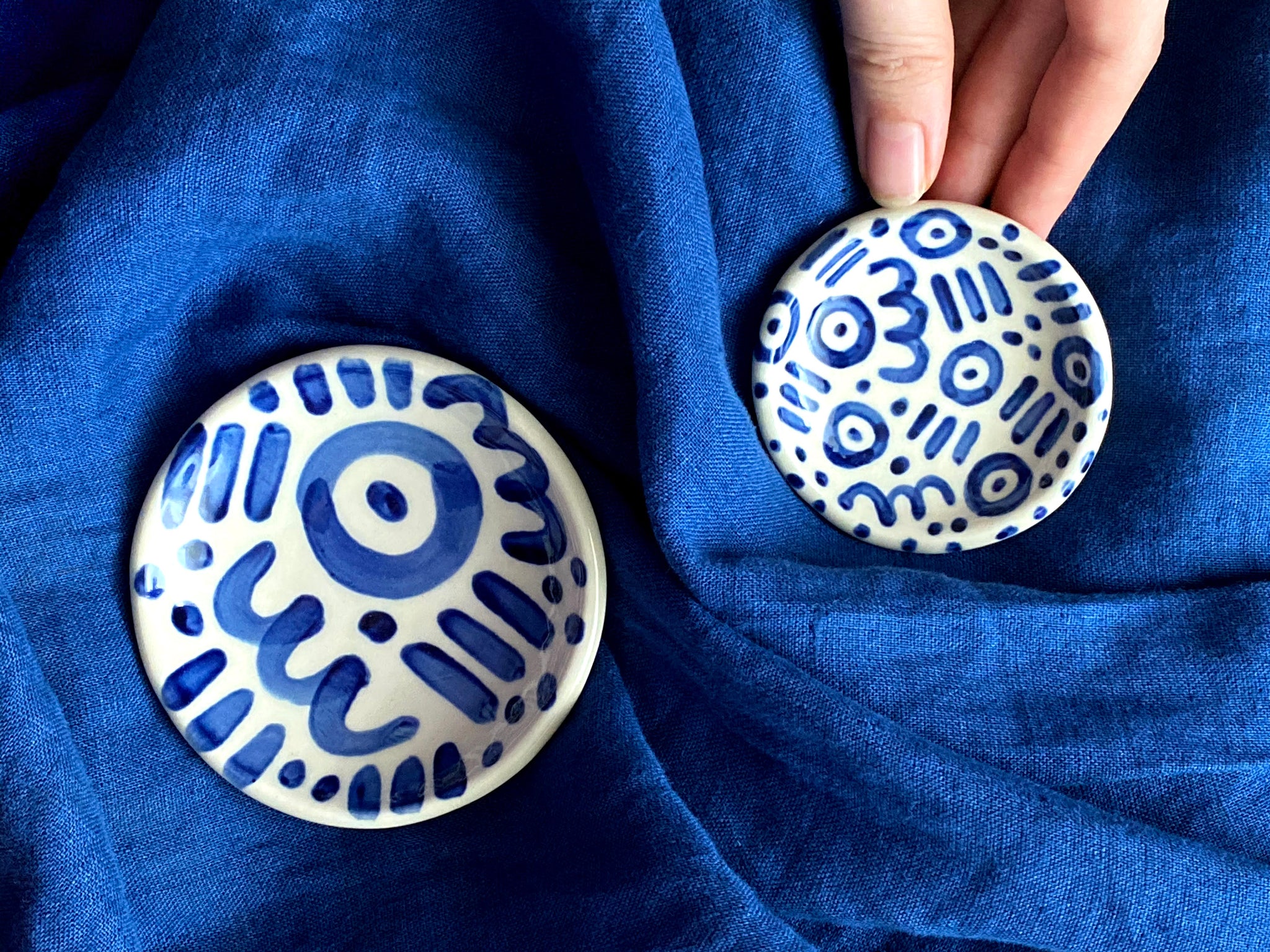 Pre-Order: Doodle Trinket Ring Dish - Blue Pattern