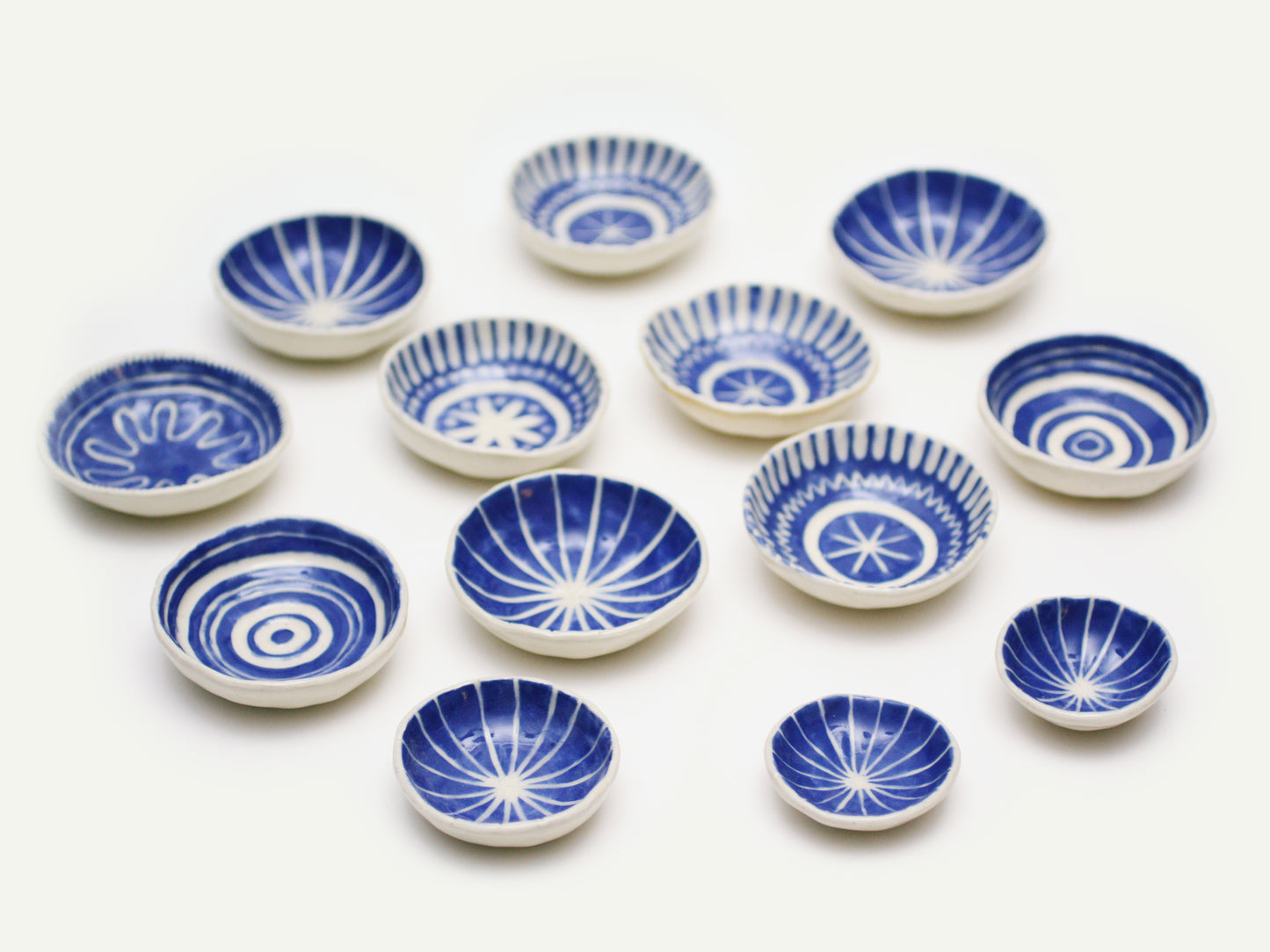Blue Carved Ring Dish / Incense Holder