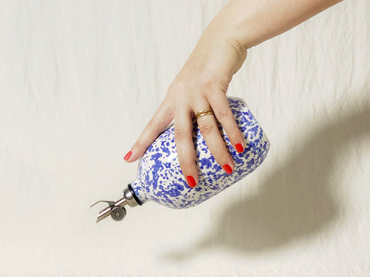 Oil Cruet/Dispenser - Blue Spongeware (13)