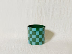 Checkered Cup - Turquoise & Green