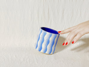 Wavy Cup - Large Pattern - Blue
