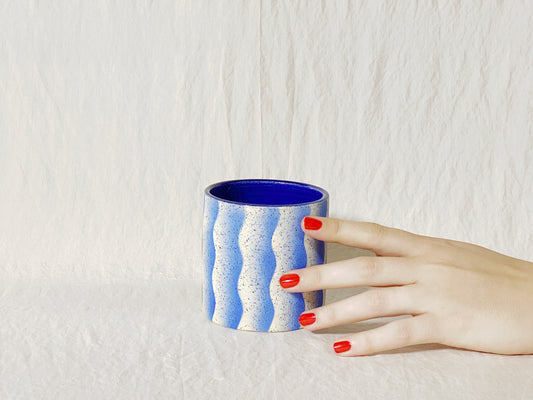 Wavy Cup - Large Pattern - Blue
