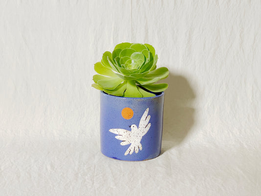 (SECOND) Bird Planter / Pot - Blue
