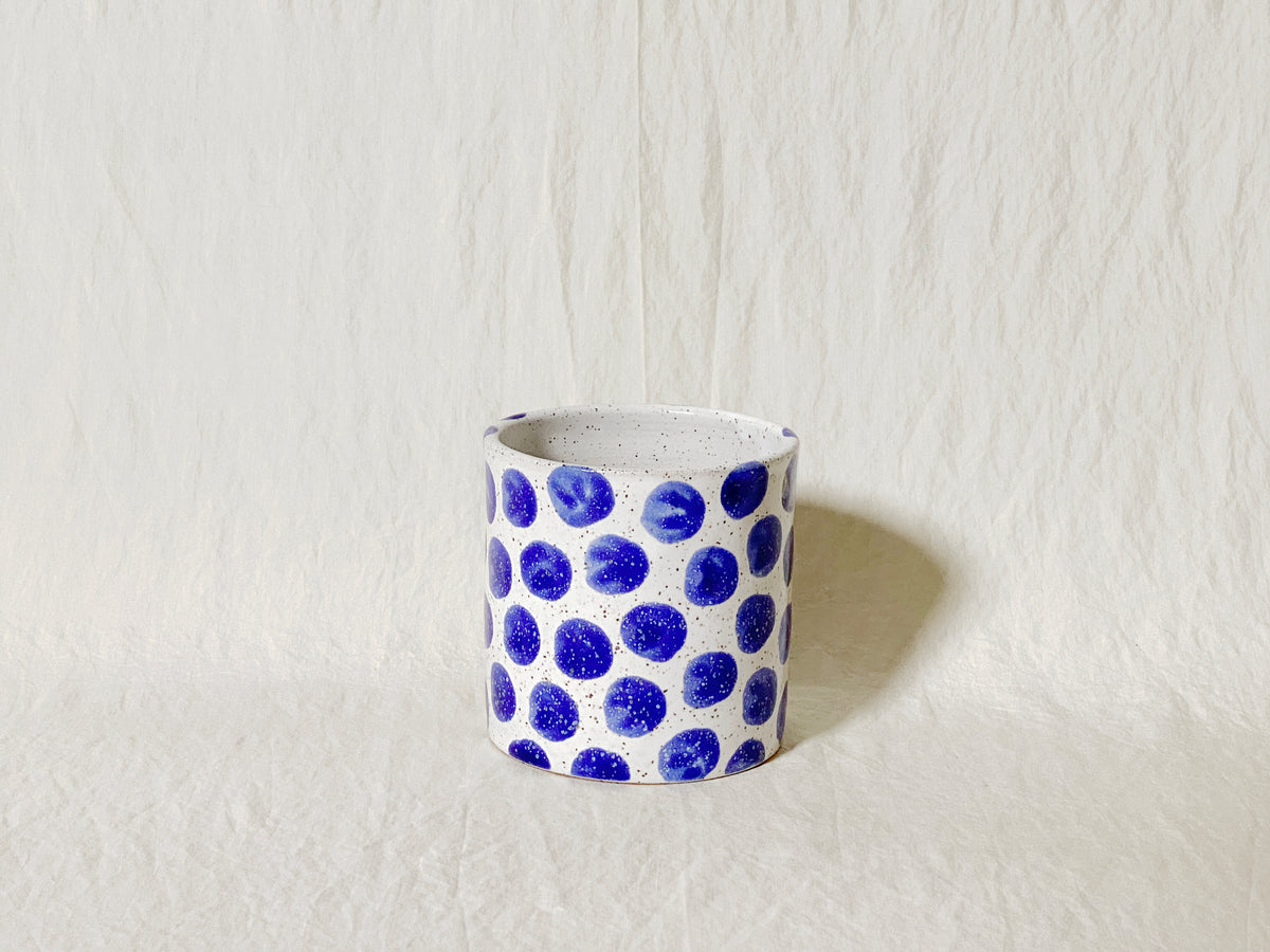 Polka Planter / Pot - Blue