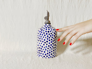 Oil Cruet/Dispenser - Blue Polka (15)