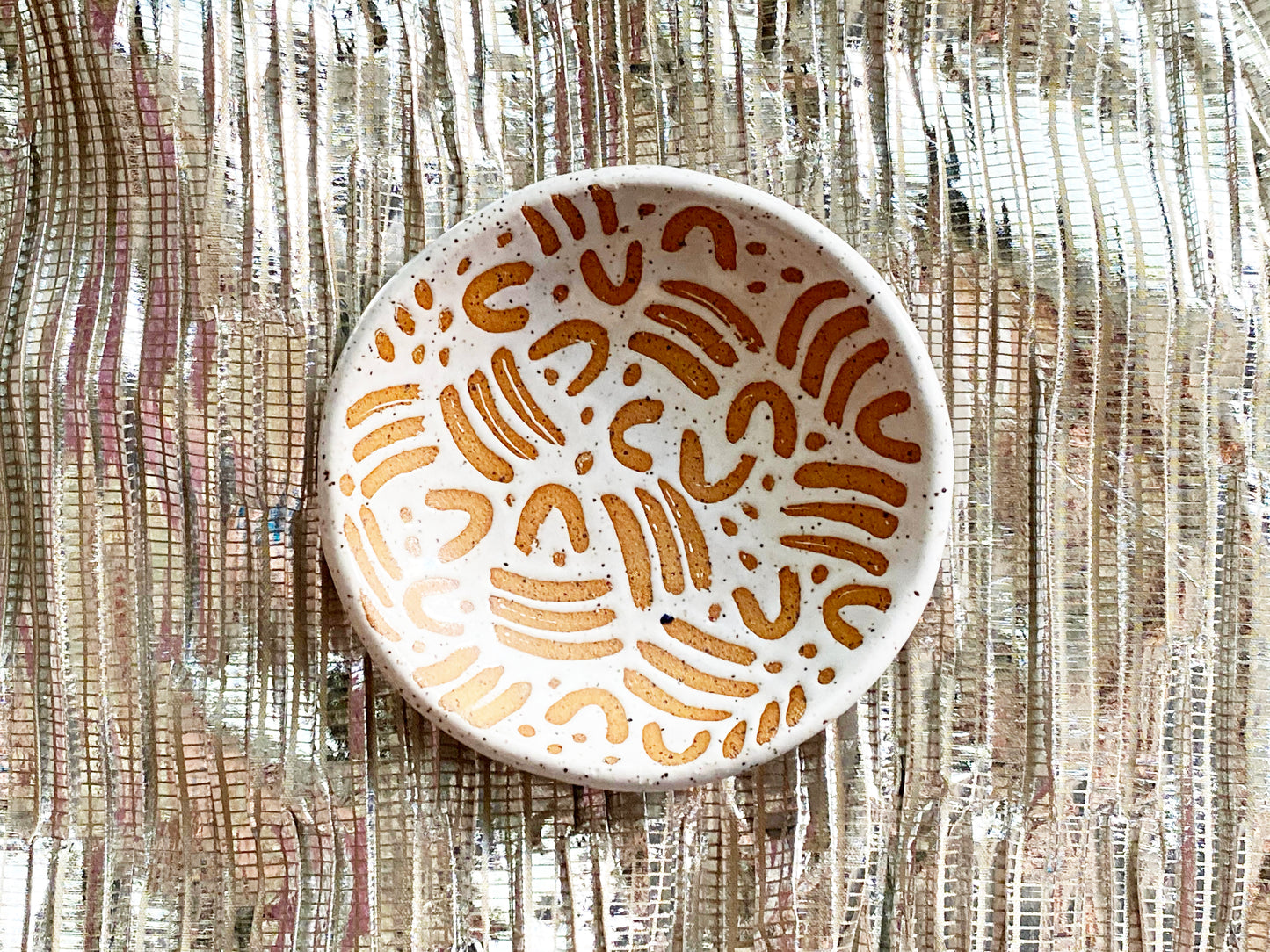 Pre-Order: Large "Jot" Trinket Ring Dish - Small Pattern - White