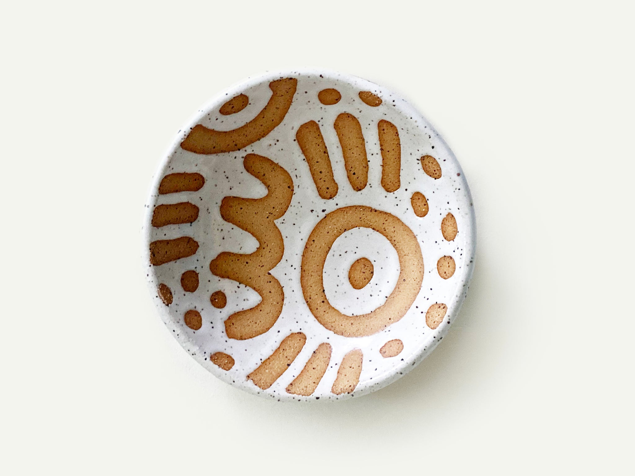 Pre-Order: Large "Doodle" Trinket Ring Dish - Large Pattern - White