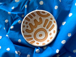 Pre-Order: Large "Doodle" Trinket Ring Dish - Large Pattern - White