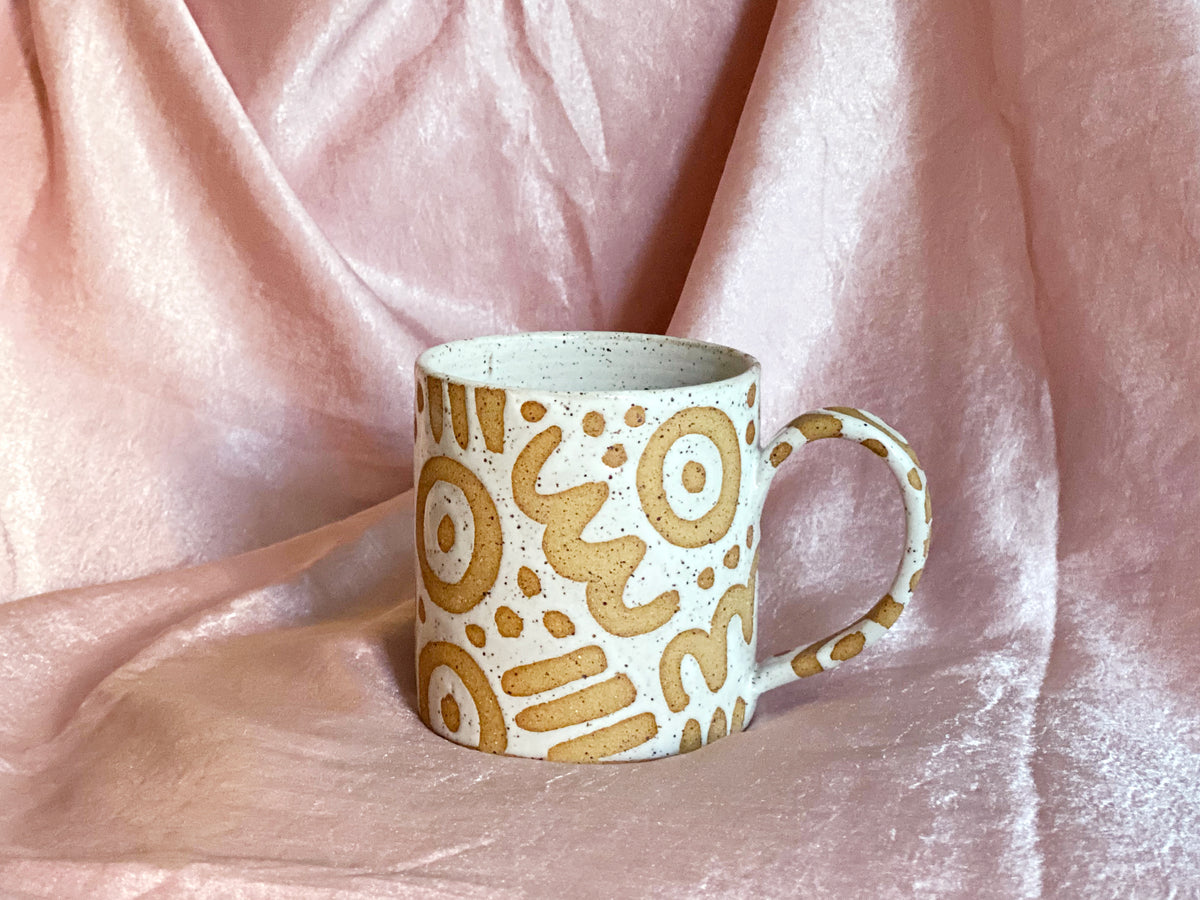 Pre-Order: "Doodle" Mug - Large Pattern - White