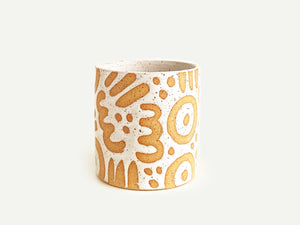 Pre-Order: "Doodle" Cup / Tumbler - Large Pattern - White