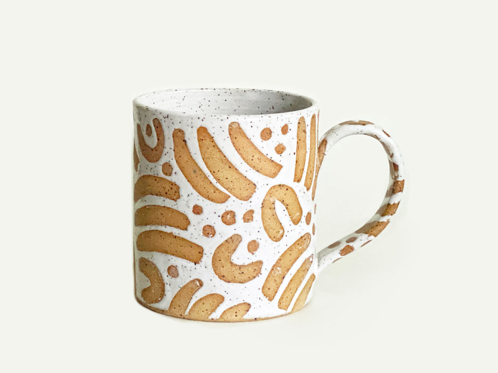 Pre-Order: "Jot" Mug - Large Pattern - White