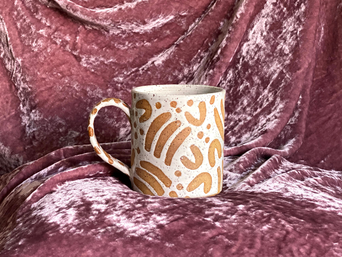 Pre-Order: "Jot" Mug - Large Pattern - White