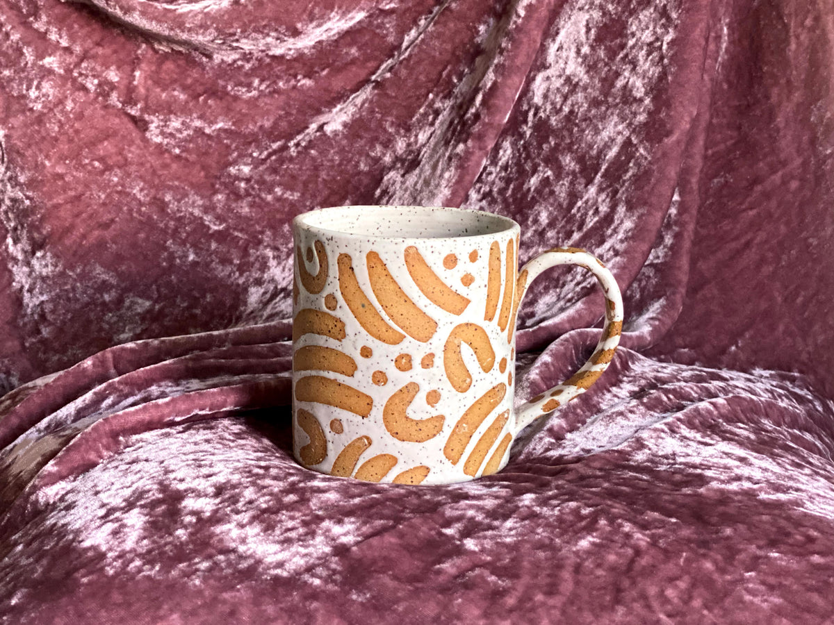Pre-Order: "Jot" Mug - Large Pattern - White