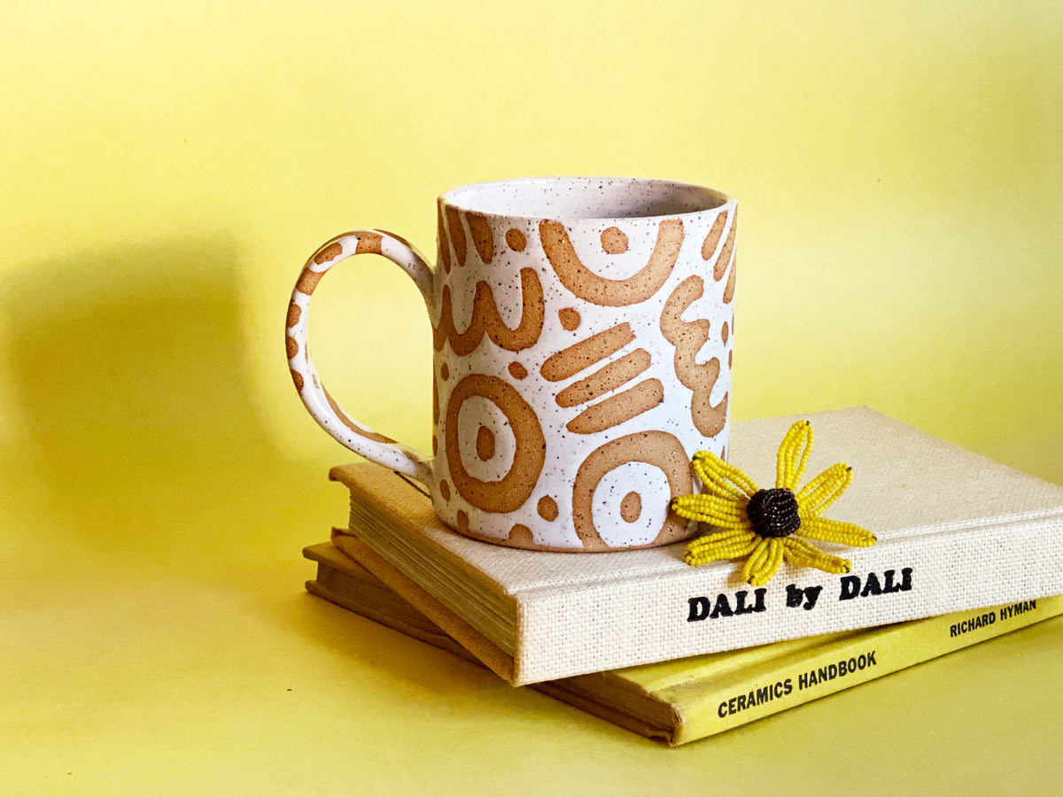 Pre-Order: "Doodle" Mug - Large Pattern - White