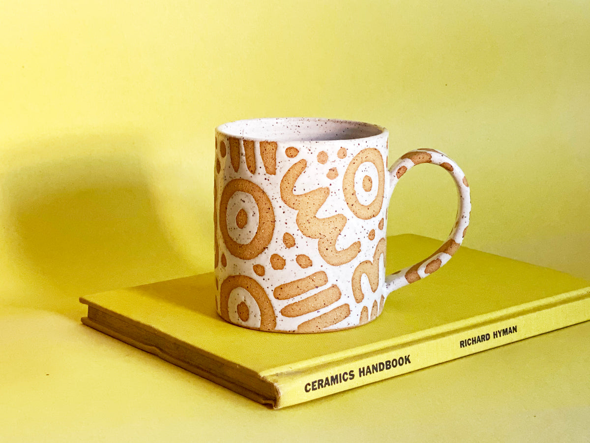 Pre-Order: "Doodle" Mug - Large Pattern - White
