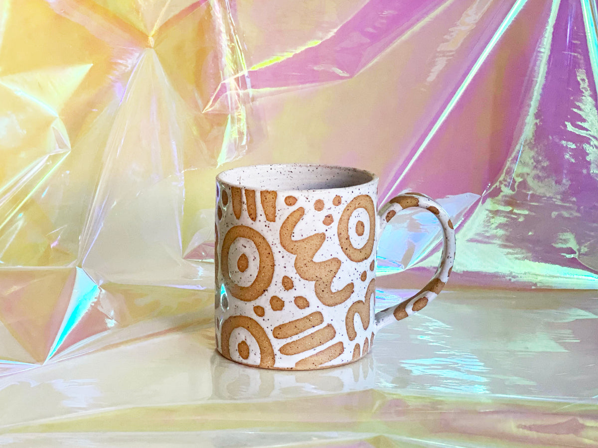 Pre-Order: "Doodle" Mug - Large Pattern - White