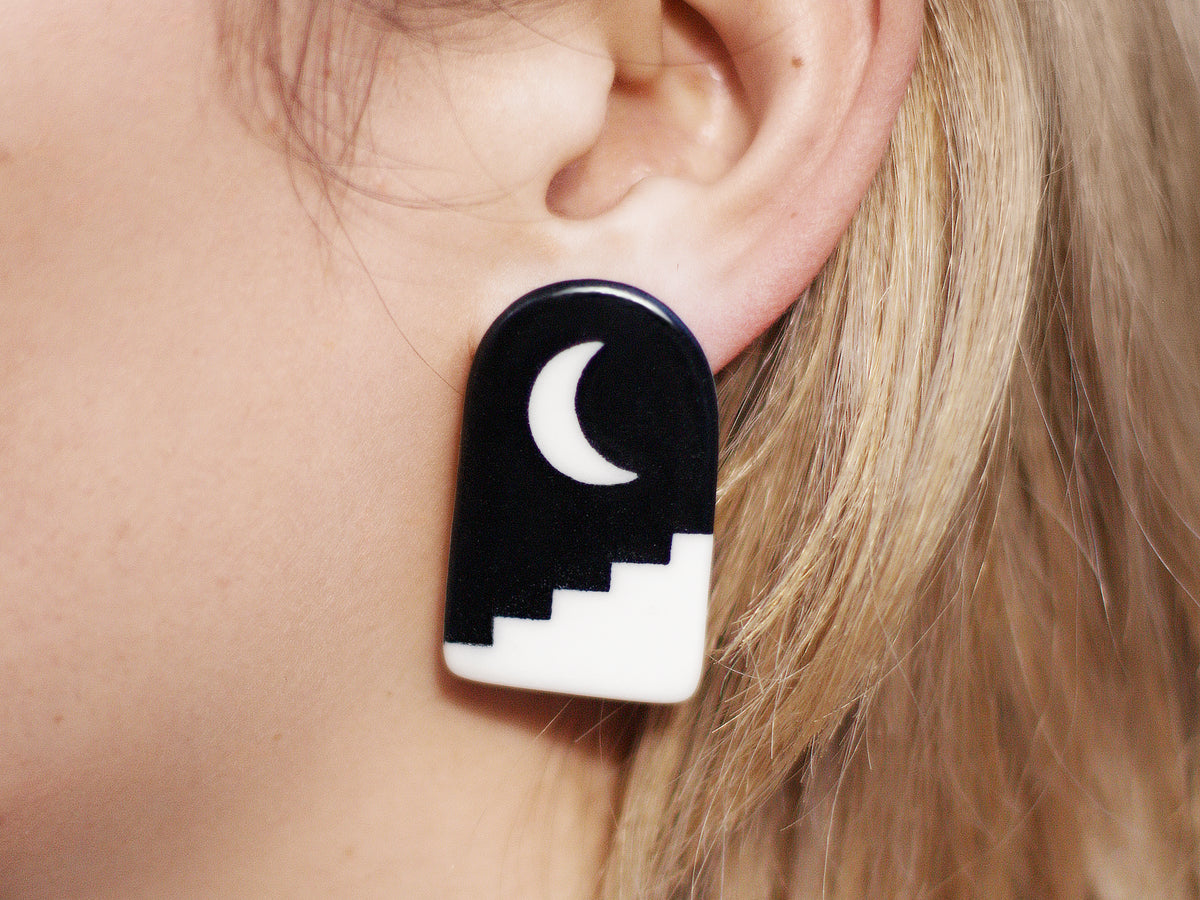 Pre-Order: Porcelain Arch Earrings