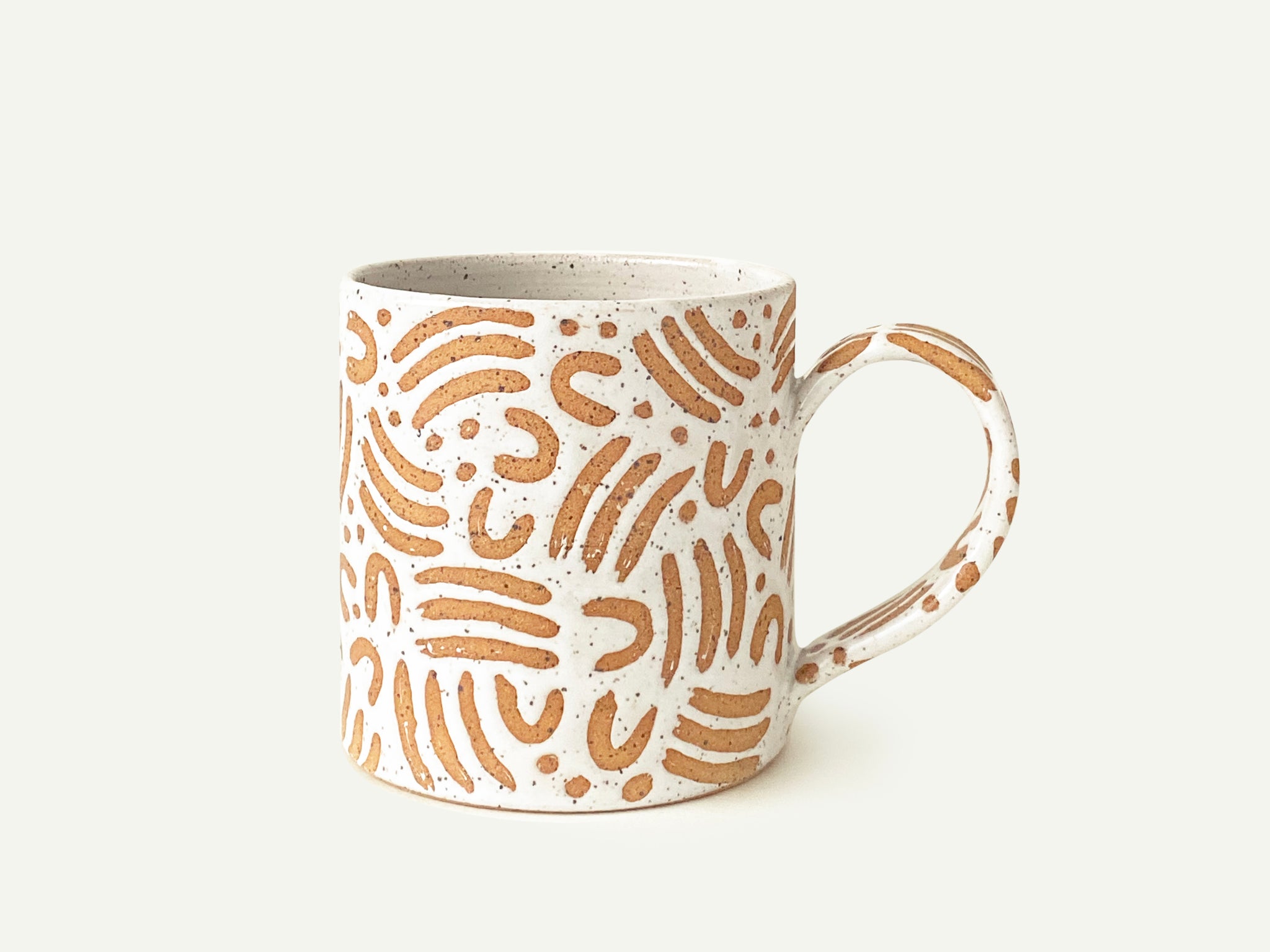 Pre-Order: "Jot" Mug - Small Pattern - White