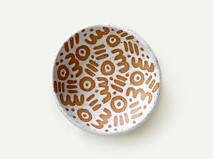 Pre-Order: Large "Doodle" Trinket Ring Dish - Small Pattern - White